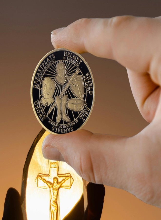 Artisan Owl Challenge Coin - Put on The Whole Armor of God | Ephesians 6:13-17 - Collectible Commemorative Coin - Metal Coin Gift for Christians - 40x3mm, BlackSilver - Image 5